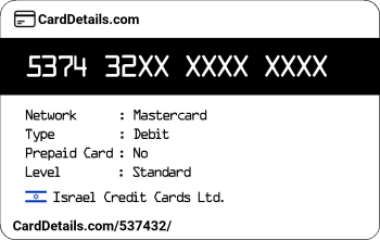Card Details: 537432