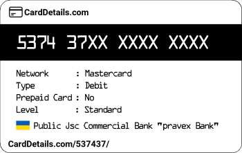 Card Details: 537437