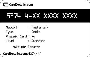 Card Details: 537444