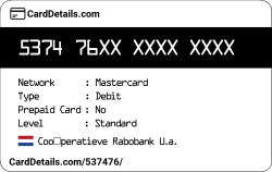 Card Details: 537476