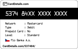 Card Details: 537484