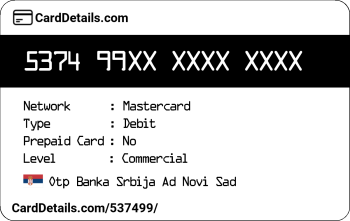 Card Details: 537499