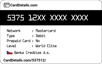 Card Details: 537512