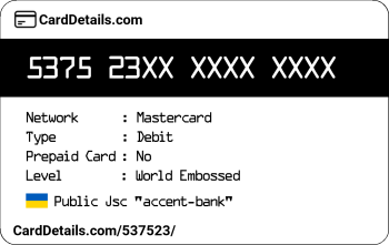 Card Details: 537523