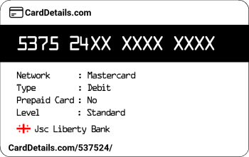 Card Details: 537524