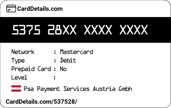 Card Details: 537528