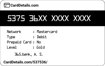 Card Details: 537536
