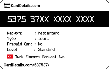 Card Details: 537537