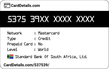 Card Details: 537539