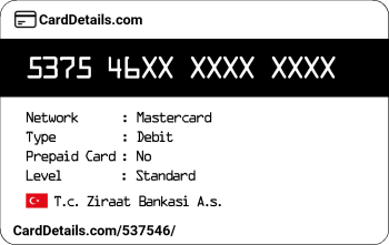 Card Details: 537546