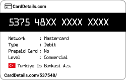 Card Details: 537548