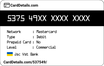Card Details: 537549