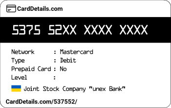 Card Details: 537552