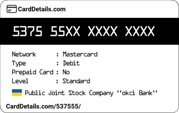 Card Details: 537555