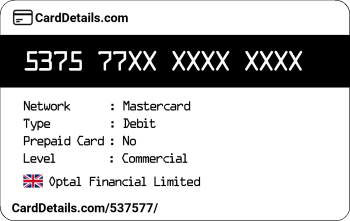 Card Details: 537577