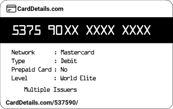 Card Details: 537590
