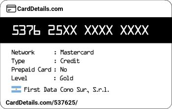 Card Details: 537625