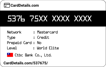 Card Details: 537675