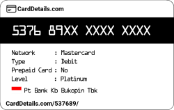Card Details: 537689