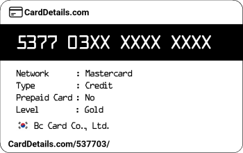 Card Details: 537703