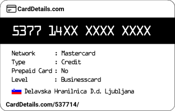 Card Details: 537714