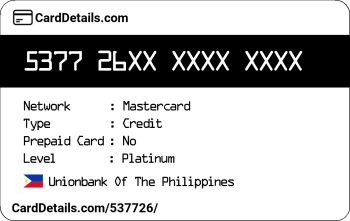 Card Details: 537726