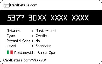 Card Details: 537730