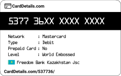 Card Details: 537736