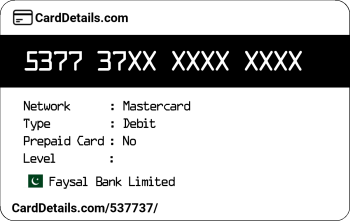 Card Details: 537737
