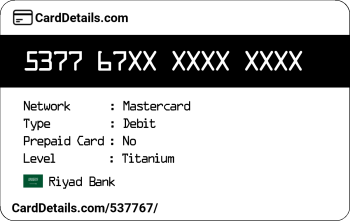 Card Details: 537767