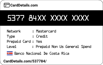 Card Details: 537784