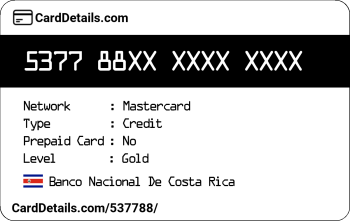Card Details: 537788