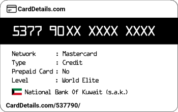 Card Details: 537790