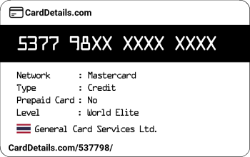 Card Details: 537798