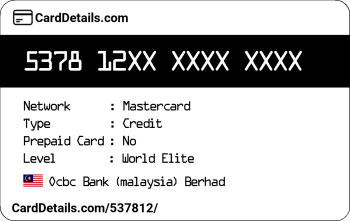 Card Details: 537812