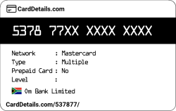 Card Details: 537877