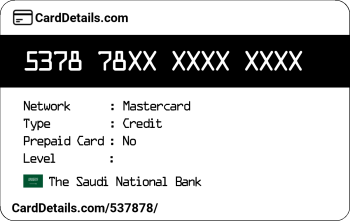 Card Details: 537878