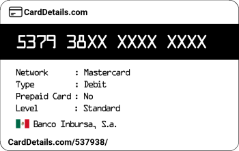 Card Details: 537938