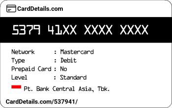 Card Details: 537941