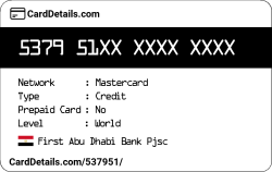 Card Details: 537951