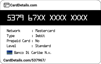 Card Details: 537967