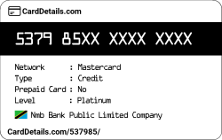 Card Details: 537985