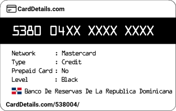 Card Details: 538004