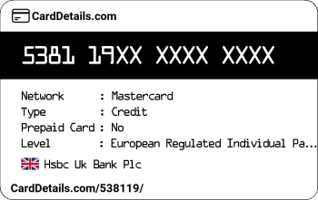 Card Details: 538119