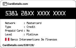 Card Details: 538128