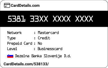 Card Details: 538133