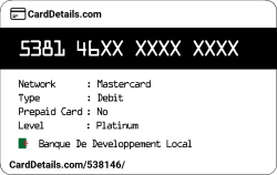 Card Details: 538146