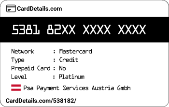Card Details: 538182