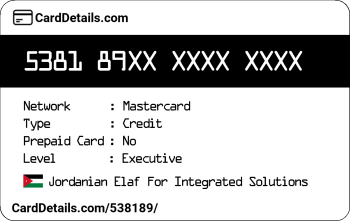Card Details: 538189