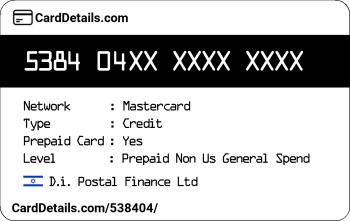 Card Details: 538404